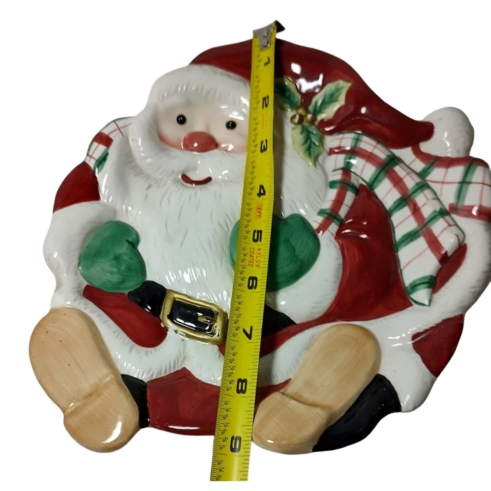 Fitz and Floyd Cookie Dish Tray Plate Christmas Santa Claus Saint Nicholas‎ SEE